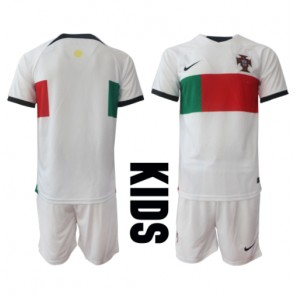 Portugal kläder Barn VM 2022 Bortatröja Kortärmad (+ korta byxor)